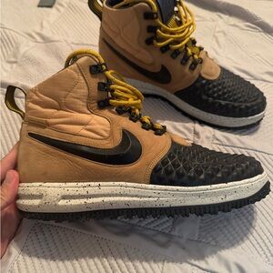 Nike Black and Tan High-Top Sneakers